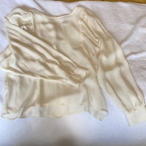 Cream puffy sleeve blouse
